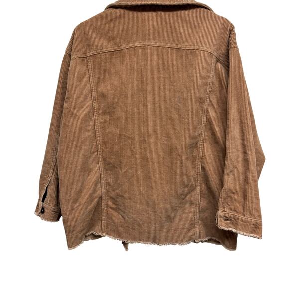 ZARA Tan Corduroy Button-Up Jacket — Women’s Size M - Picture 3 of 7
